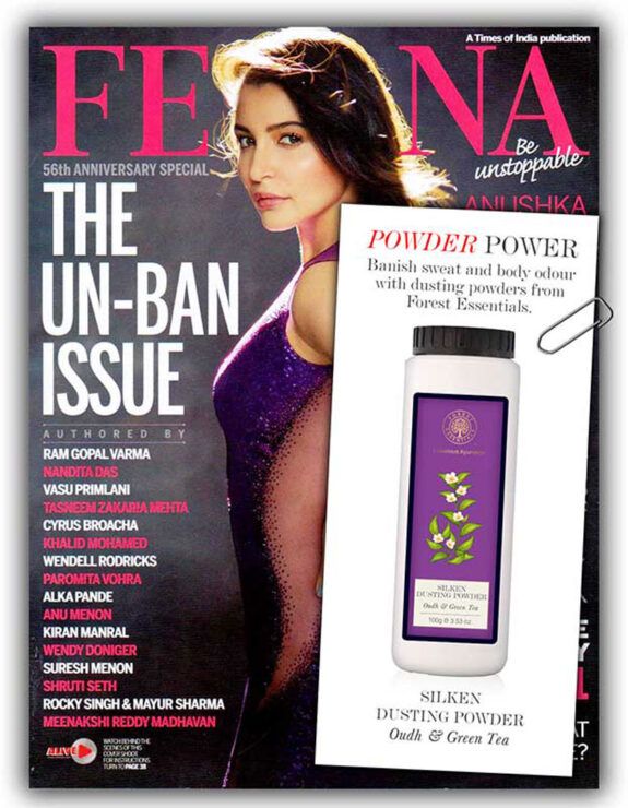 DUSTING POWDER OUDH & GREEN TEA FEATURED IN FEMINA