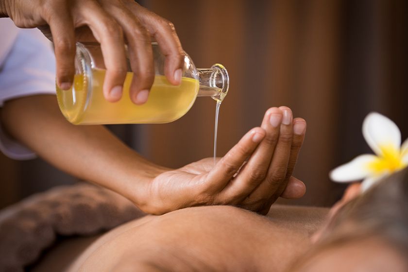 Full body massage with cold pressed oils