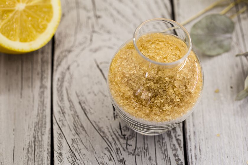 Gentle exfoliation of the lips using Lemon and Sugar