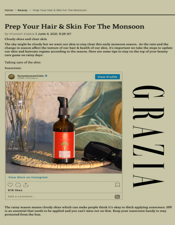 Grazia: Prep Your Hair & Skin For The Monsoon