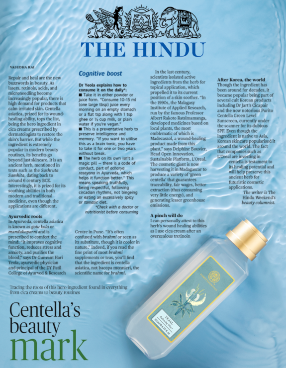 The Hindu: Centella’s Beauty Mark