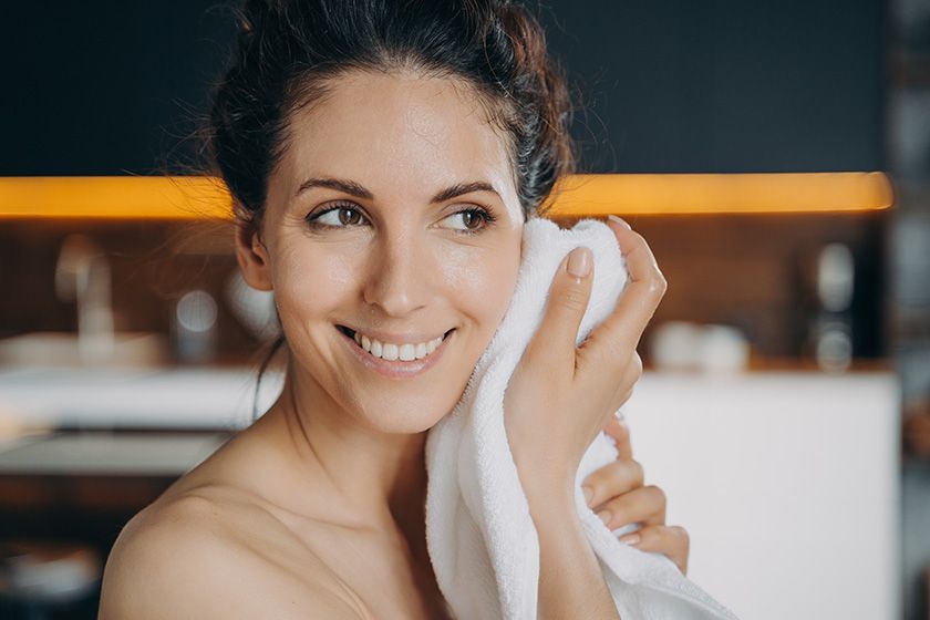 3. Girl with Soaking her face