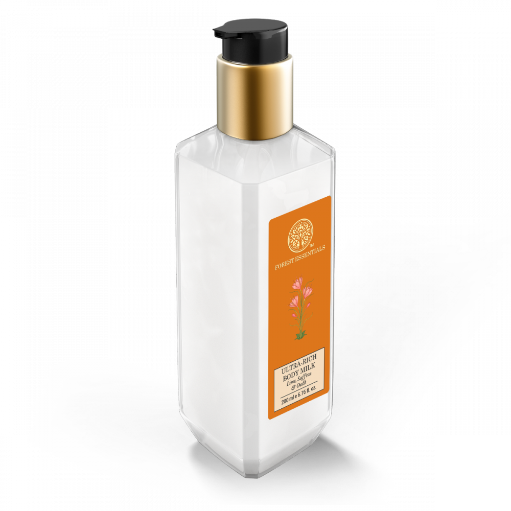 Ultra-Rich Body Milk Lime Saffron & Oudh (200ml) – Forest Essentials
