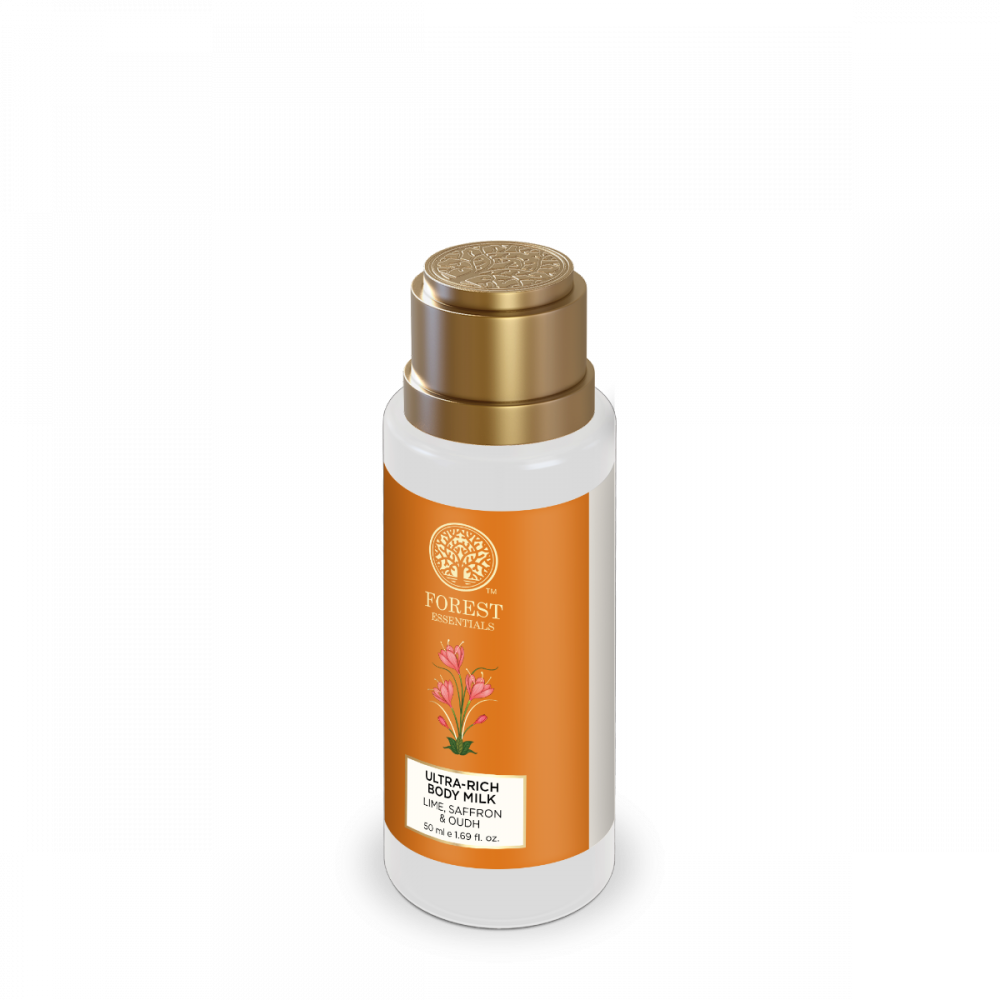 Ultra-Rich Body Milk Lime Saffron & Oudh (50ml) – Forest Essentials