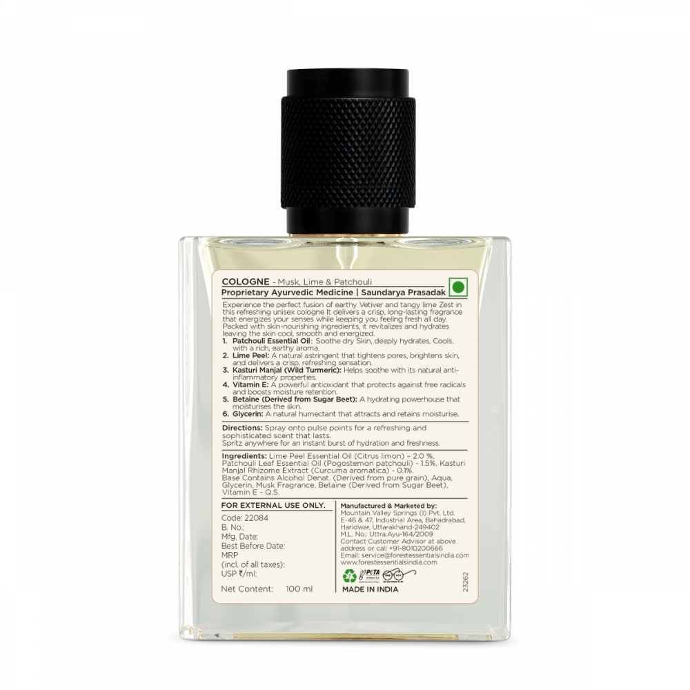 Cologne - Musk, Lime & Patchouli