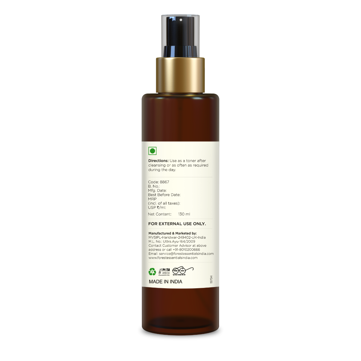 Facial Tonic Mist Pure Rosewater | Forest Essentials