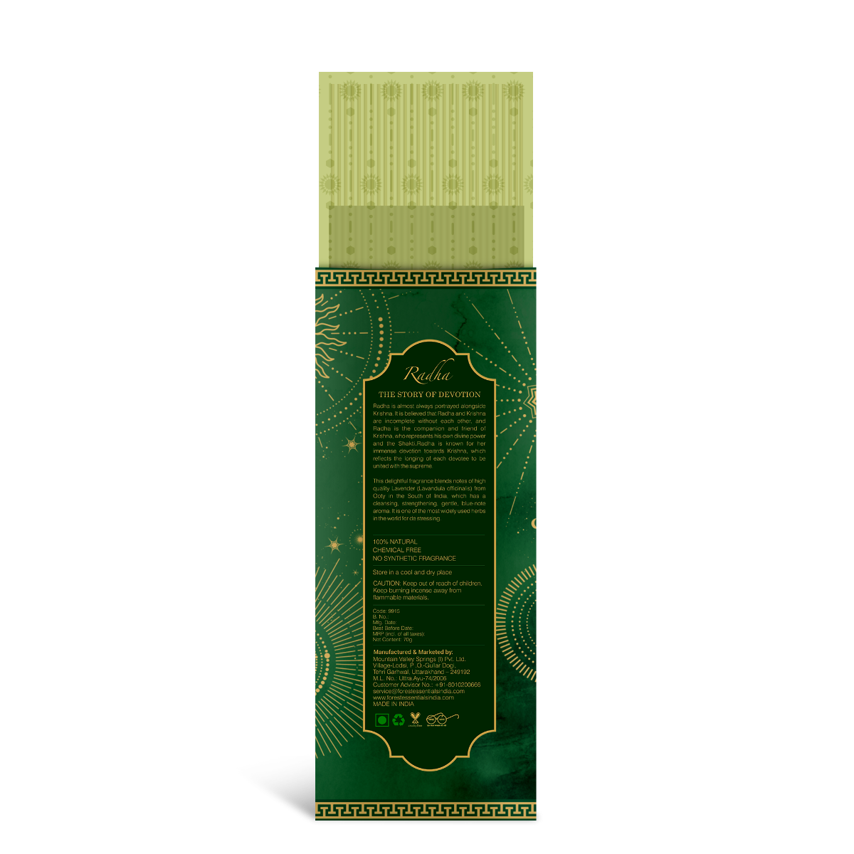Radha Incense Sticks 70g Natural Incense Sticks (Agarbatti) Forest