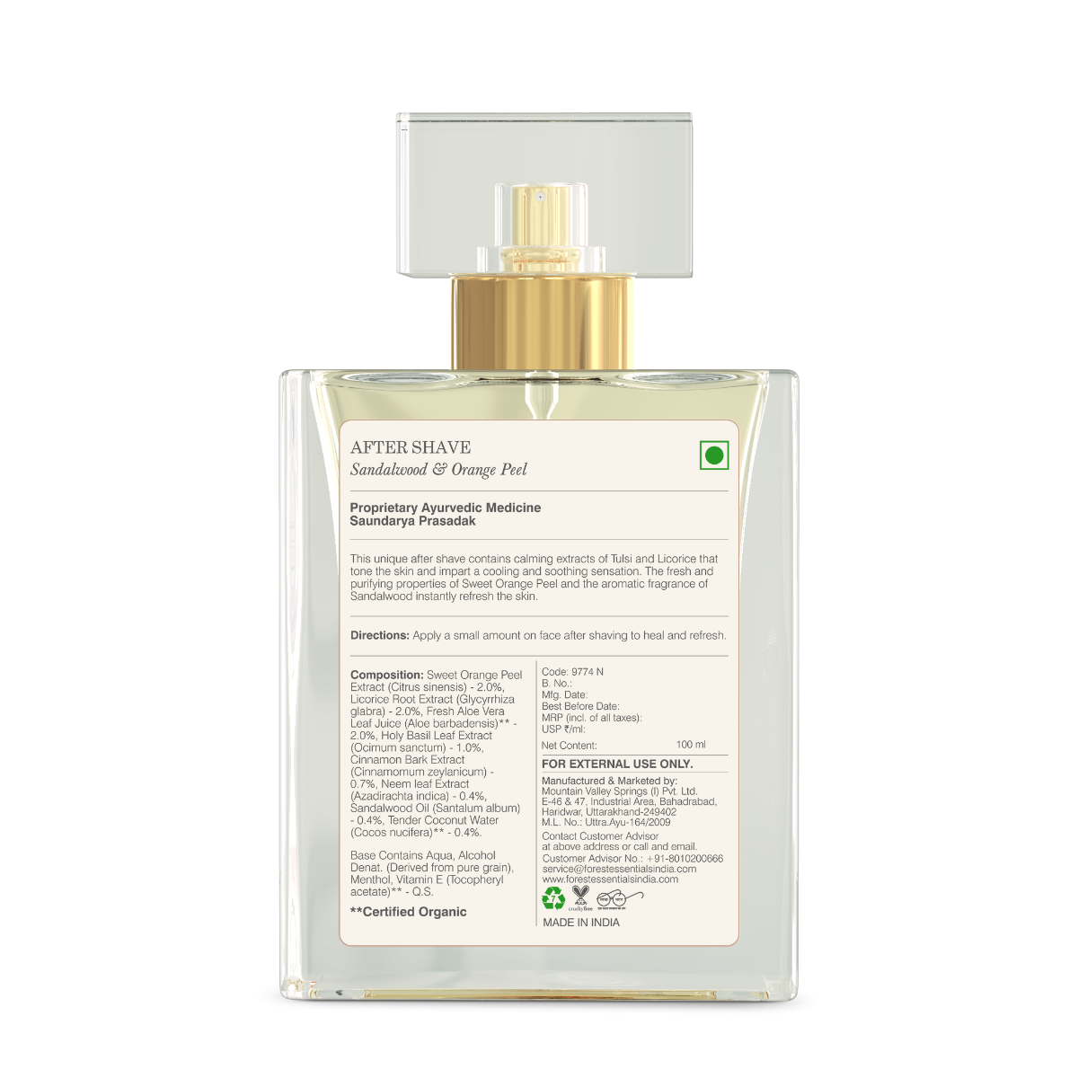 After Shave Sandalwood & Orange Peel | Forest Essentials